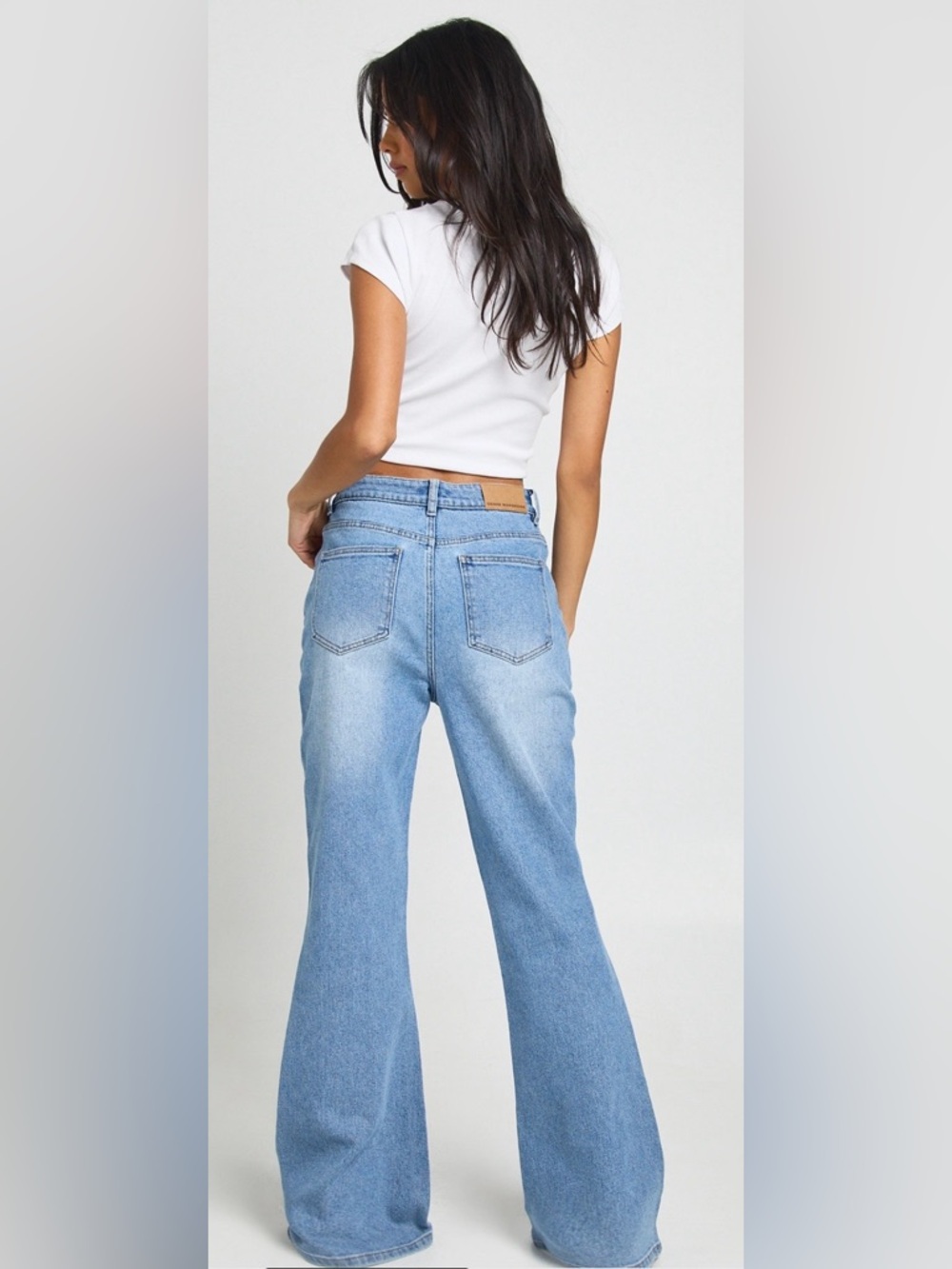 Nasty Gal Blue Flare Jeans - Picture 6 of 7